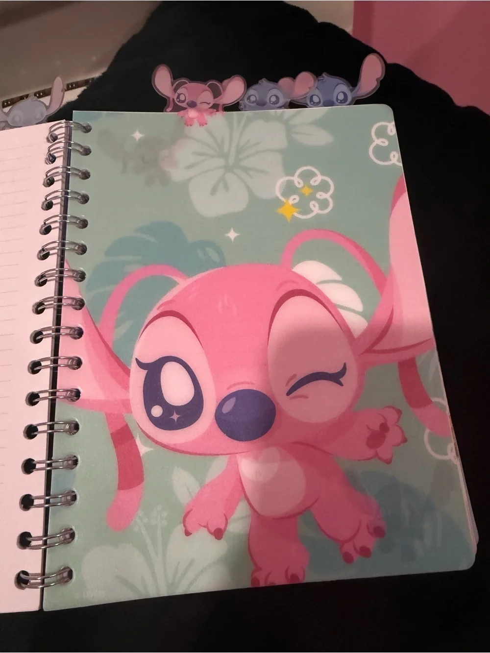 Aloha Stitch & Angel Spiral Notebook — Lavender, Pink, Yellow
